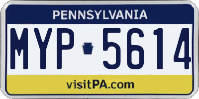 PA license plate MYP5614
