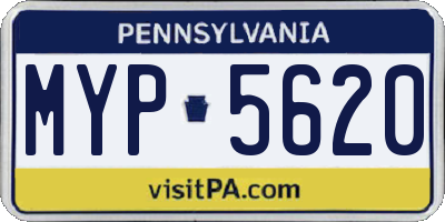 PA license plate MYP5620