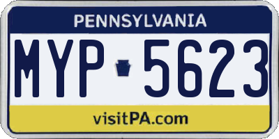 PA license plate MYP5623