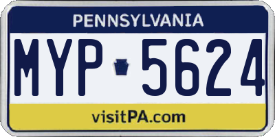PA license plate MYP5624