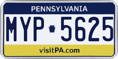 PA license plate MYP5625
