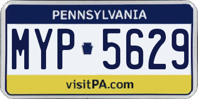 PA license plate MYP5629