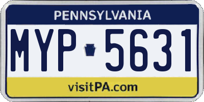 PA license plate MYP5631