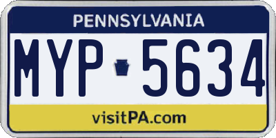 PA license plate MYP5634