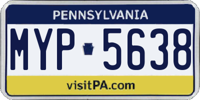 PA license plate MYP5638