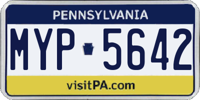 PA license plate MYP5642