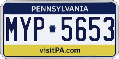 PA license plate MYP5653