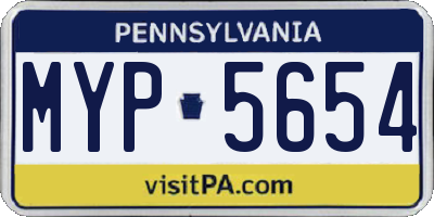PA license plate MYP5654