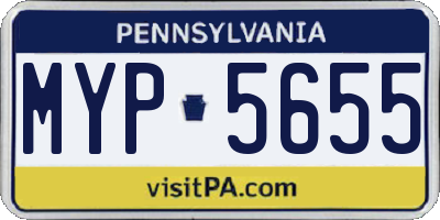 PA license plate MYP5655