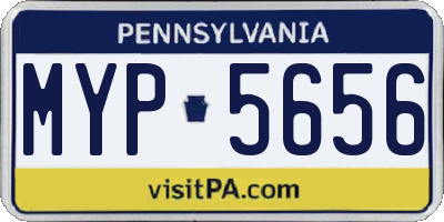 PA license plate MYP5656