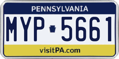 PA license plate MYP5661