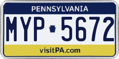 PA license plate MYP5672