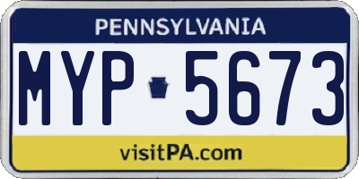 PA license plate MYP5673