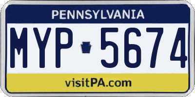 PA license plate MYP5674
