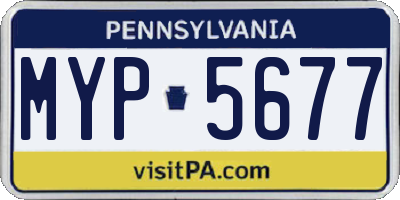 PA license plate MYP5677