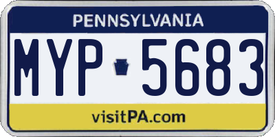 PA license plate MYP5683