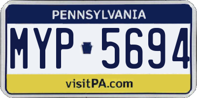 PA license plate MYP5694