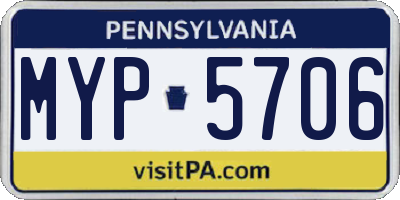 PA license plate MYP5706