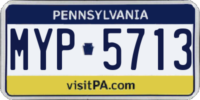 PA license plate MYP5713