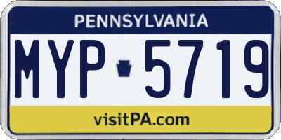PA license plate MYP5719