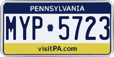 PA license plate MYP5723