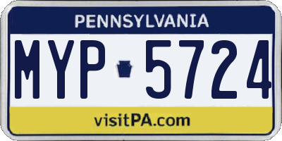 PA license plate MYP5724