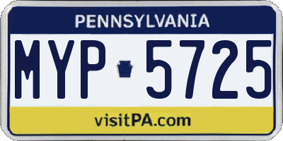 PA license plate MYP5725