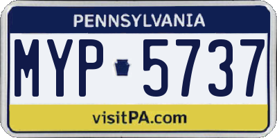 PA license plate MYP5737
