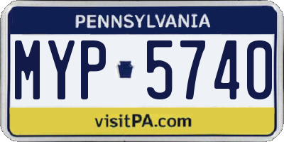 PA license plate MYP5740