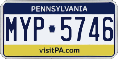 PA license plate MYP5746