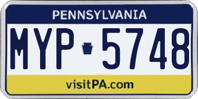 PA license plate MYP5748