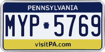 PA license plate MYP5769