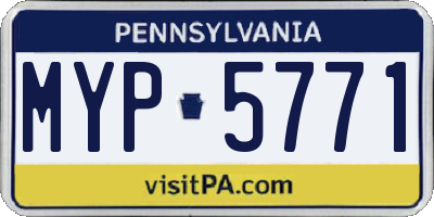 PA license plate MYP5771