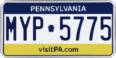 PA license plate MYP5775