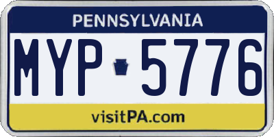 PA license plate MYP5776