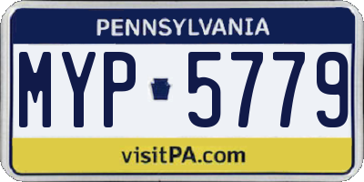 PA license plate MYP5779