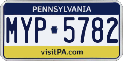 PA license plate MYP5782