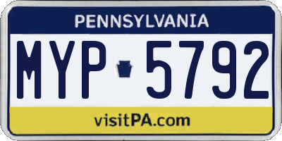 PA license plate MYP5792