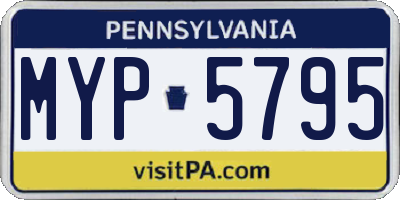 PA license plate MYP5795