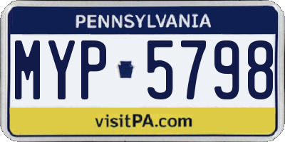 PA license plate MYP5798