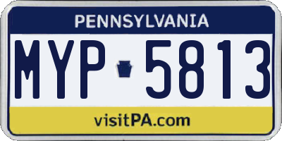 PA license plate MYP5813