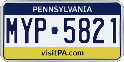 PA license plate MYP5821
