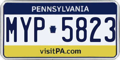 PA license plate MYP5823