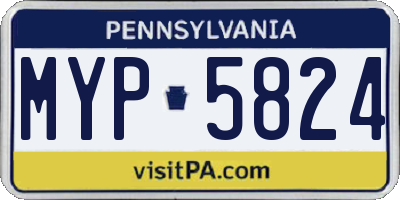 PA license plate MYP5824