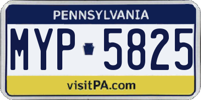 PA license plate MYP5825