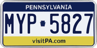 PA license plate MYP5827