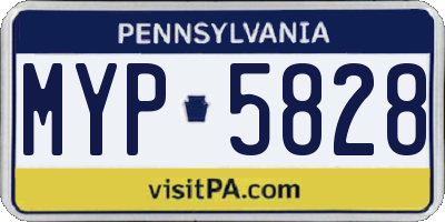 PA license plate MYP5828