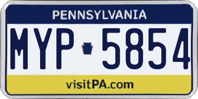 PA license plate MYP5854