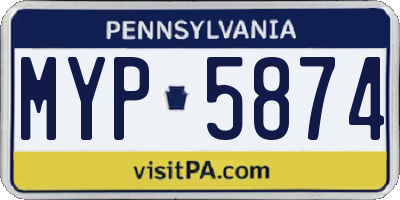PA license plate MYP5874