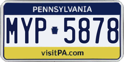 PA license plate MYP5878